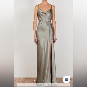 Elegant Silver Satin Dress
